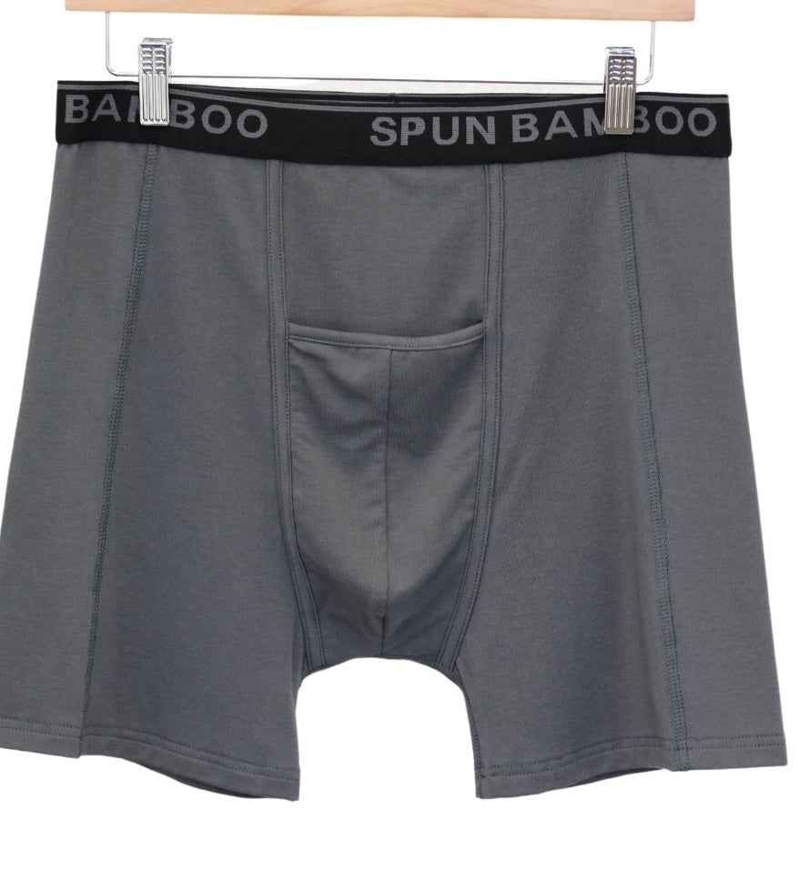 Men's Bamboo Viscose Boxer Briefs Underwear Dark Grey Color - 3-pack