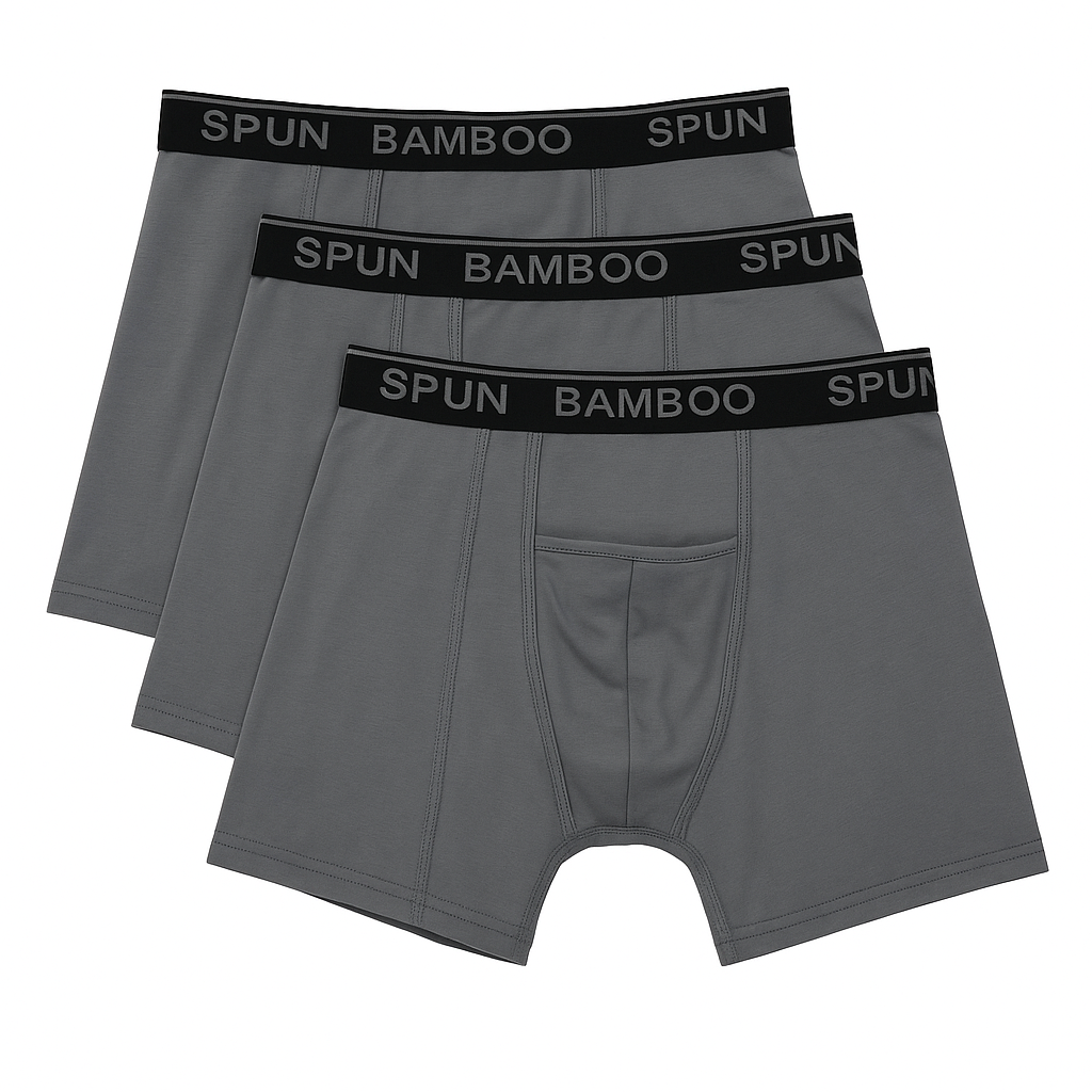 Men's Bamboo Viscose Boxer Briefs Underwear Dark Grey Color - 3-pack
